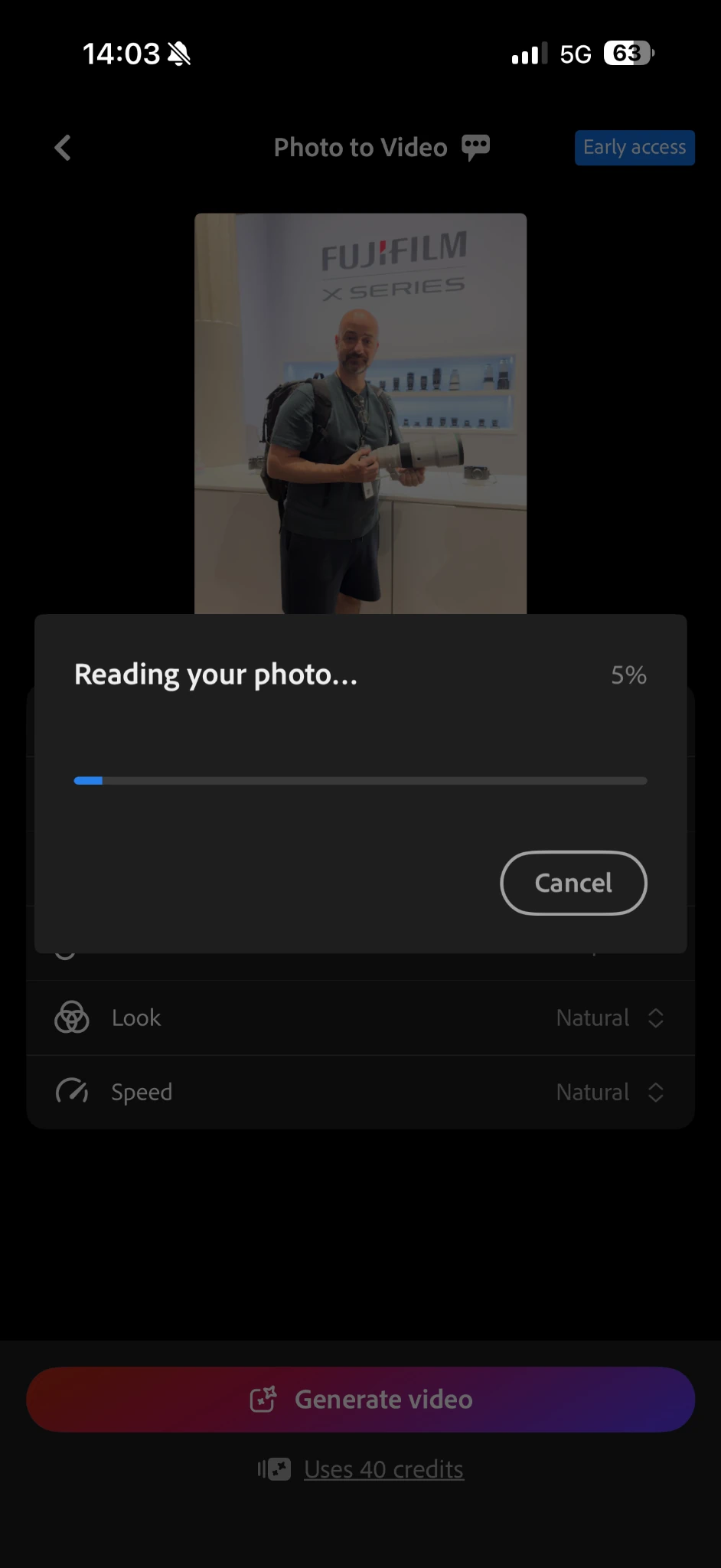 Το Lightroom αναλύει τη φωτογραφία πριν δημιουργήσει το AI video
