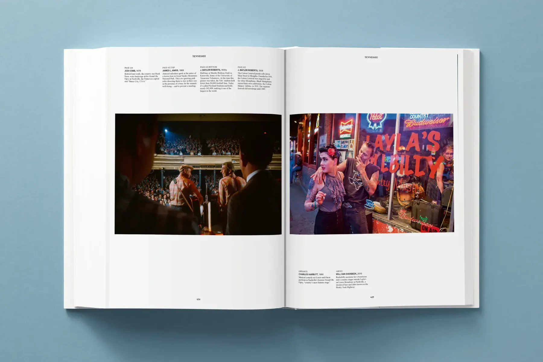 Open spread from National Geographic. The United States of America featuring photographs from Tennessee