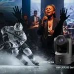 Οι Panasonic AW-UE200 και AW-UER200 δίπλα-δίπλα σε μαύρο χρώμα