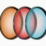 Τα τρία PolarPro Radial Gradient Filters Emanate, Ember και Evoke σε πορτοκαλί, κόκκινο και μπλε