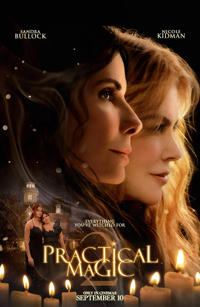 Η επίσημη κατακόρυφη αφίσα του Practical Magic 2 με τις Sandra Bullock και Nicole Kidman