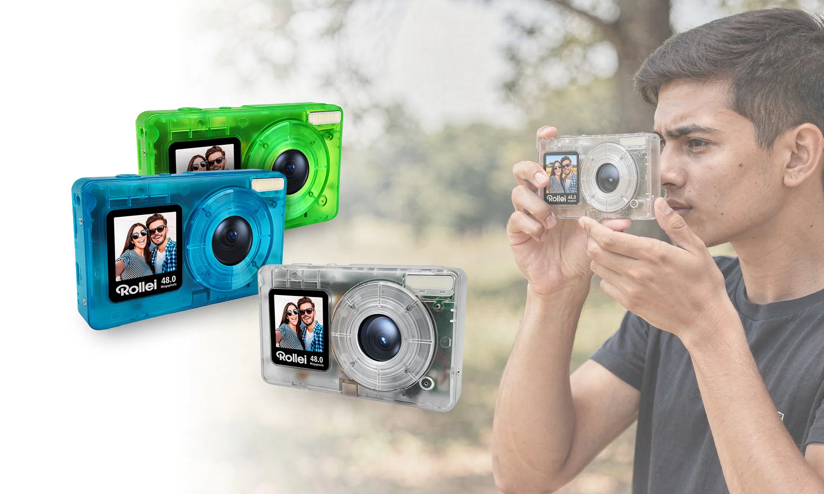 Rollei Compactline Pocket Transparent με διάφανο σώμα και εμπρόσθια οθόνη