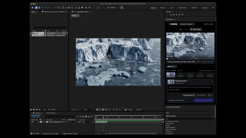 Premiere Pro και After Effects αποκτούν πλήρες Runway panel