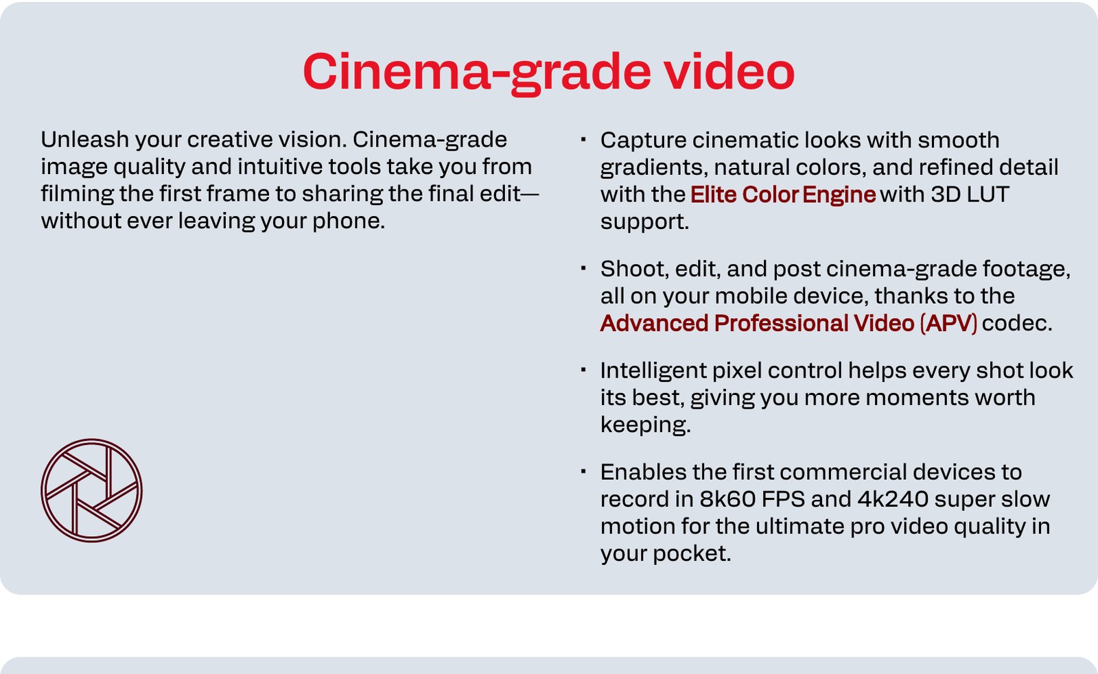 Το επίσημο Cinema-grade video τμήμα του Snapdragon 8 Elite Extreme Gen 6 Product Brief