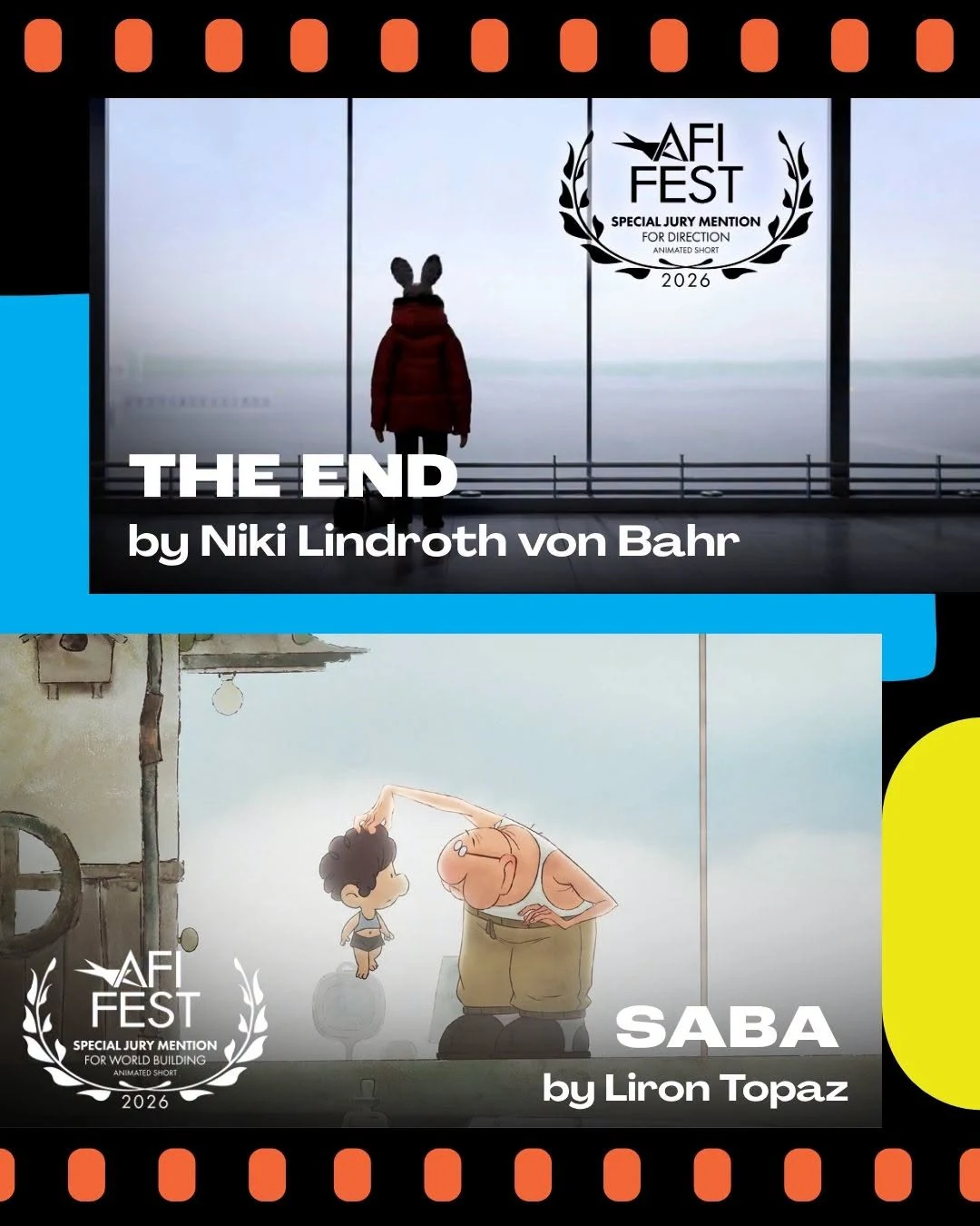 Επίσημη κάρτα AFI FEST για The End και Saba