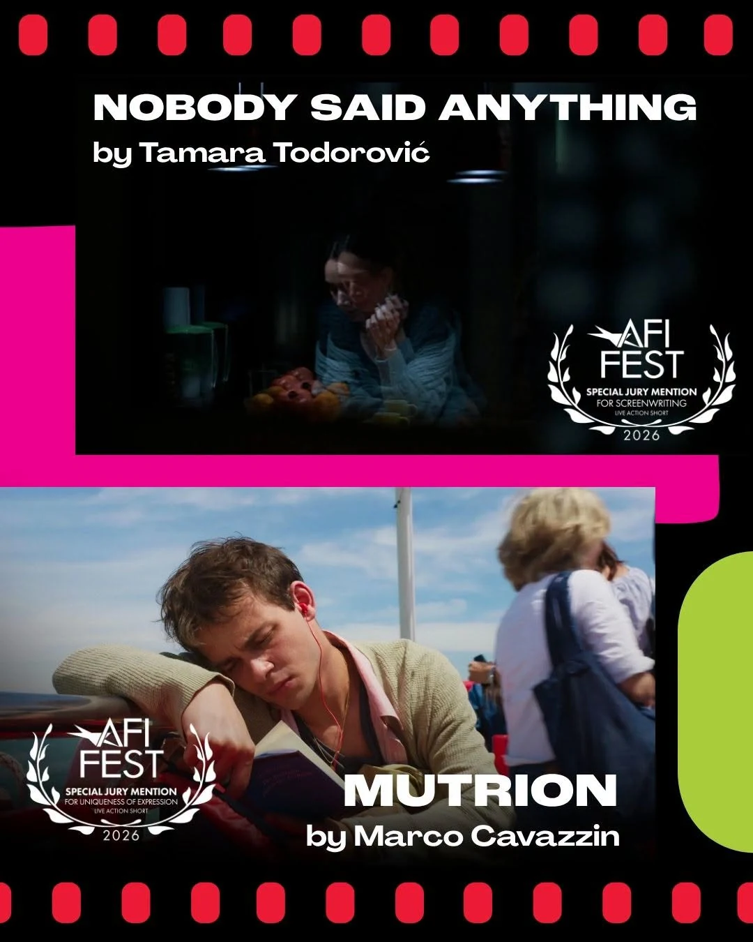 Επίσημη κάρτα AFI FEST για Nobody Said Anything και Mutrion
