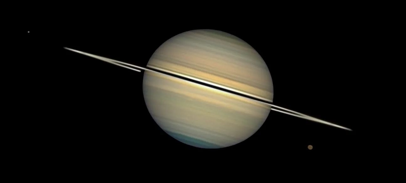 Saturn with Titan and Tethys — Simon Labergère