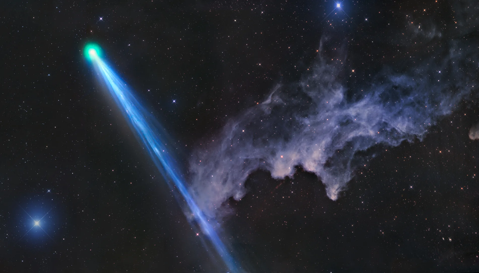 Comet C/2025 R3 beside the Witch Head Nebula — Gerald Rhemann