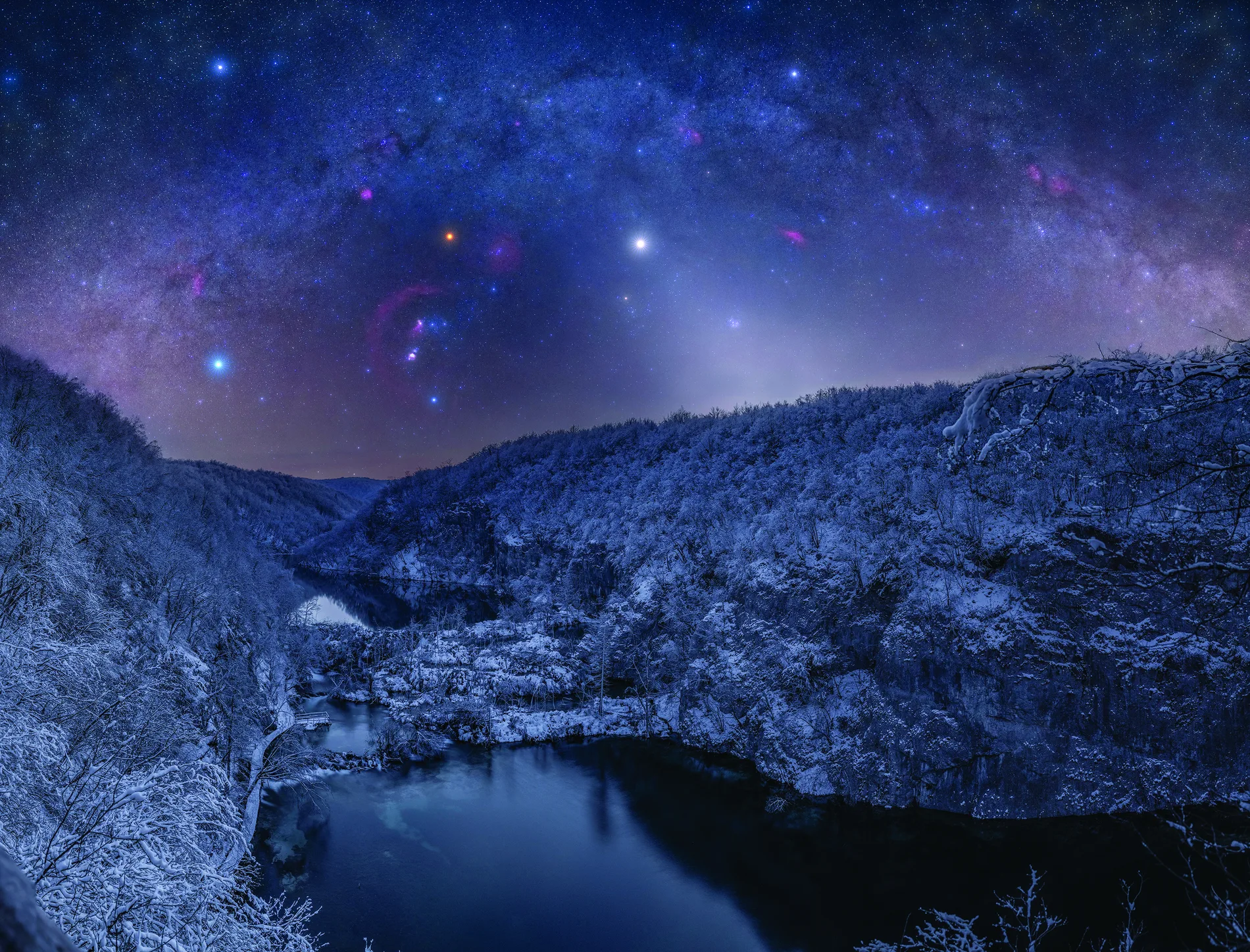 The winter Milky Way above Plitvice Lakes — Branko Nađ