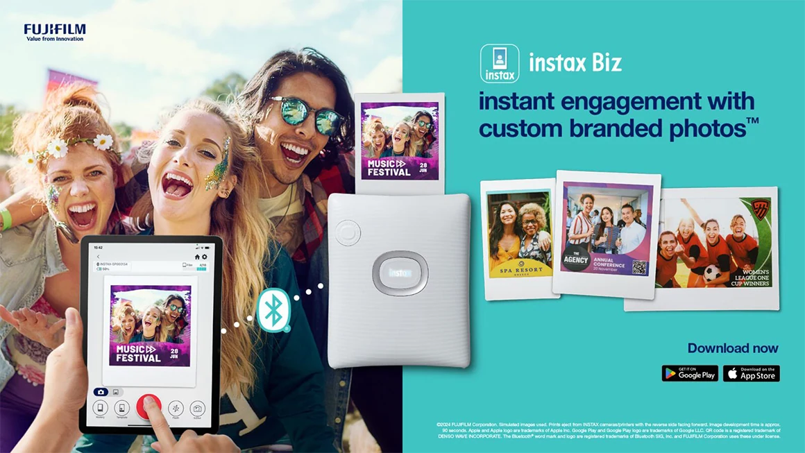 Επίσημη προωθητική εικόνα Fujifilm instax Biz με προσωποποιημένες εκτυπώσεις