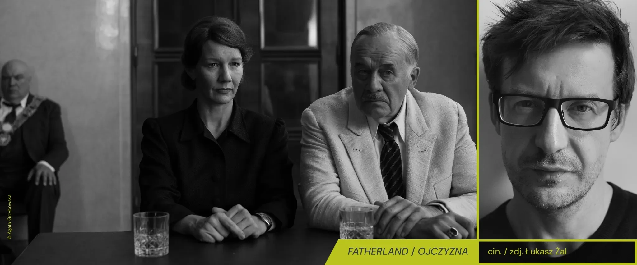 Fatherland — film still and portrait of cinematographer Łukasz Żal
