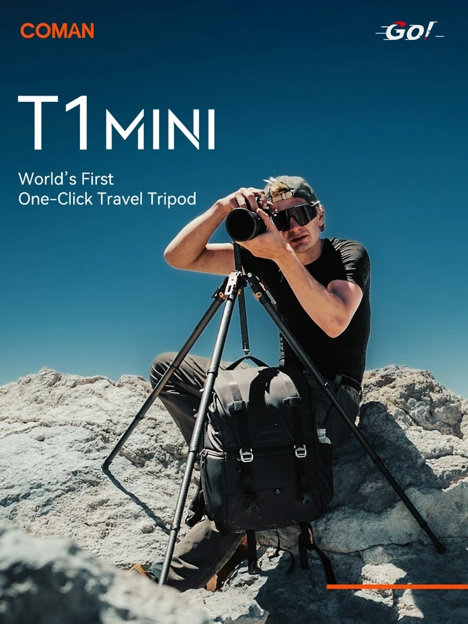 Φωτογράφος χρησιμοποιεί COMAN T1 Mini σε πετρώδες τοπίο