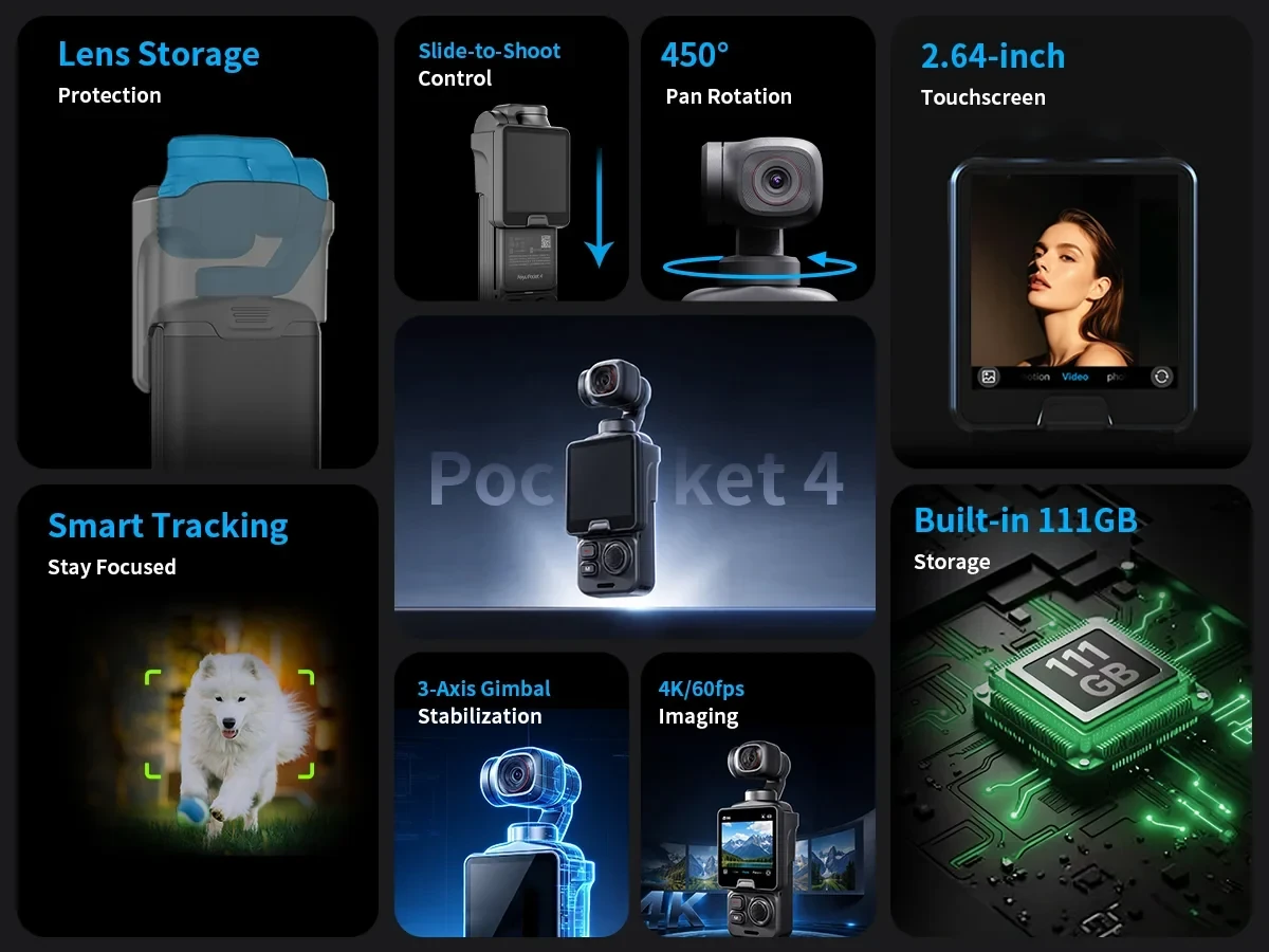 Τα κύρια χαρακτηριστικά της Feiyu Pocket 4 σε επίσημο ενημερωτικό γράφημα