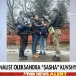 Τηλεοπτικό στιγμιότυπο του Fox News με συνεργείο στην Ουκρανία και ανακοίνωση για τον θάνατο της Sasha Kuvshynova