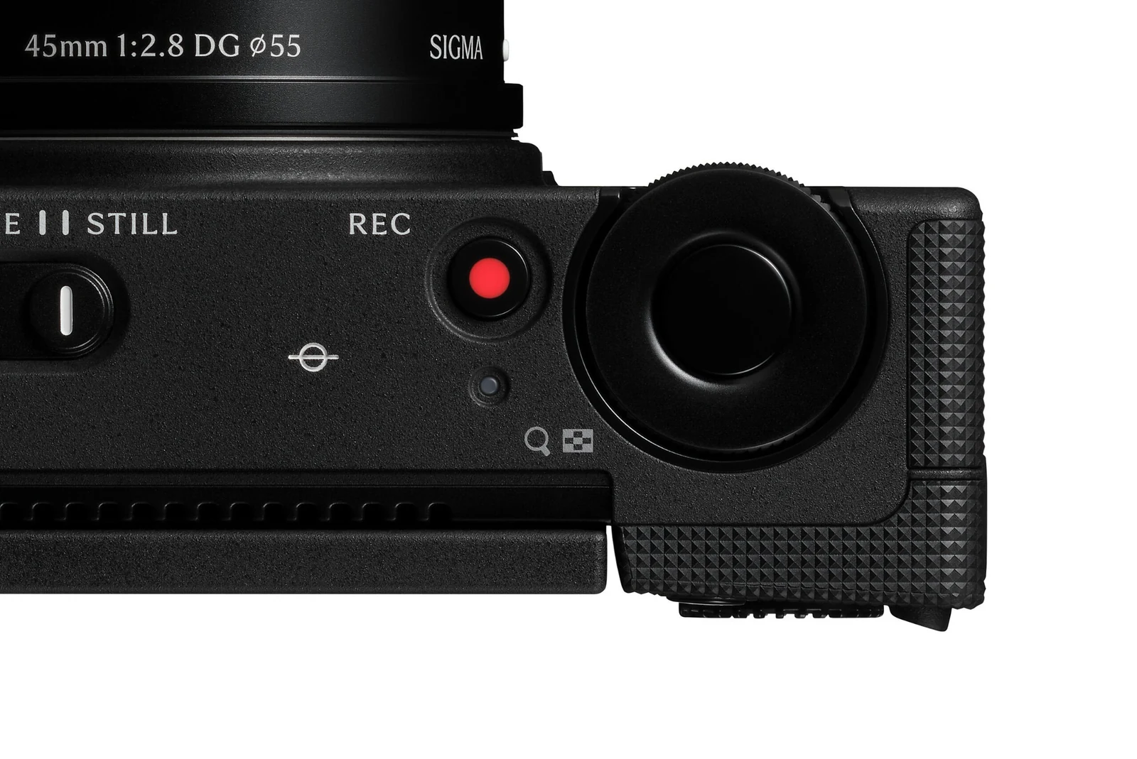 Top controls and record button on Sigma FP2
