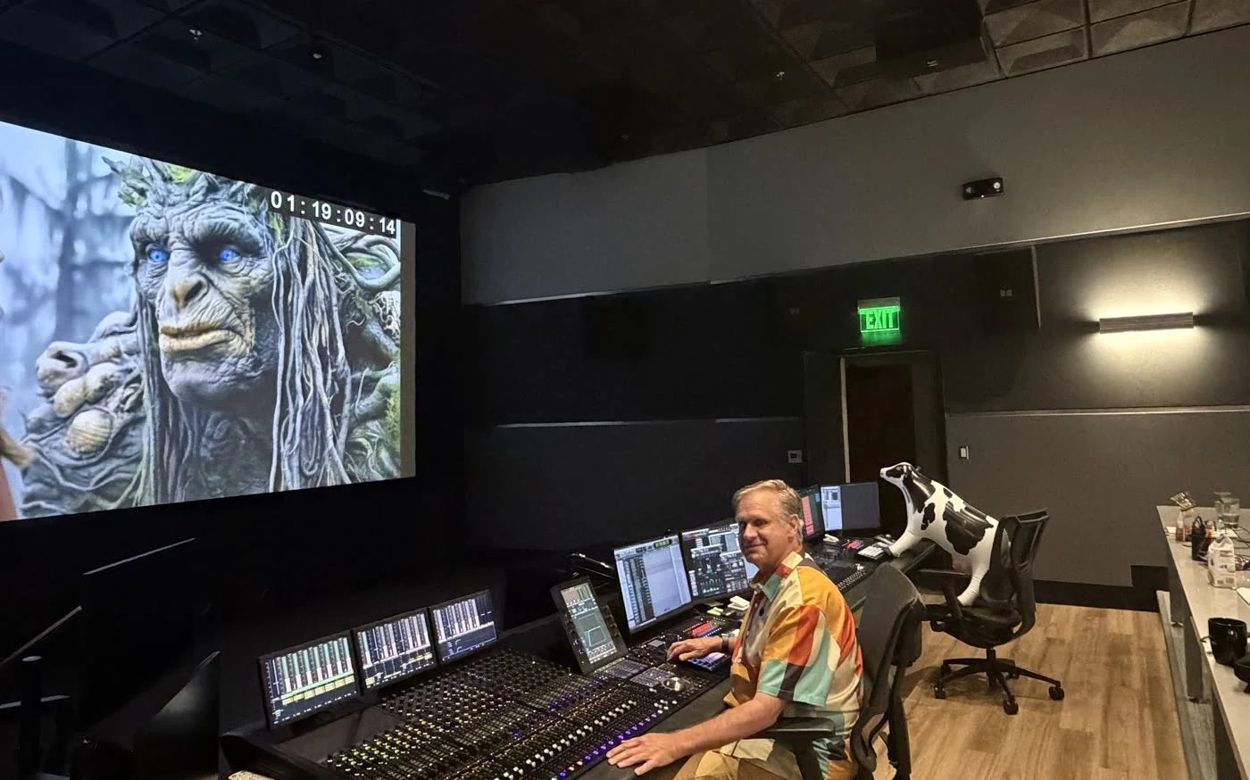 Sound mixing on a professional console.