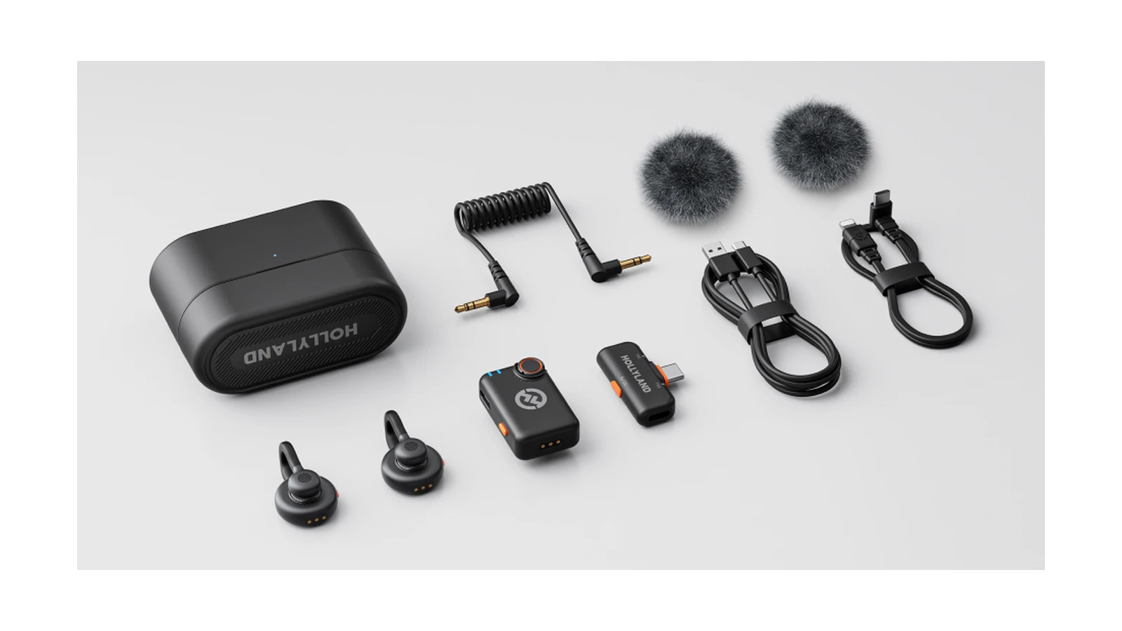 Hollyland LARK M2S με transmitters, receivers και αξεσουάρ