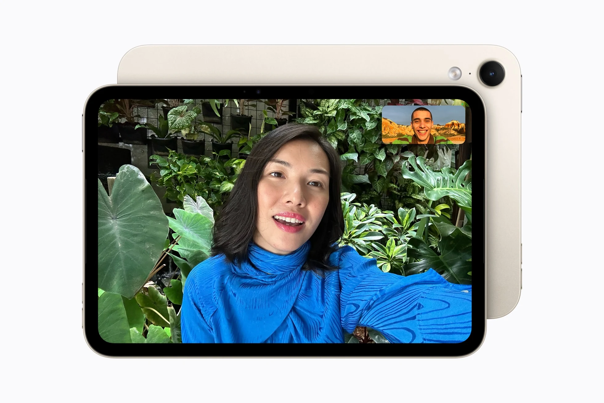 Το νέο iPad mini σε κλήση FaceTime με την εμπρόσθια κάμερα Center Stage
