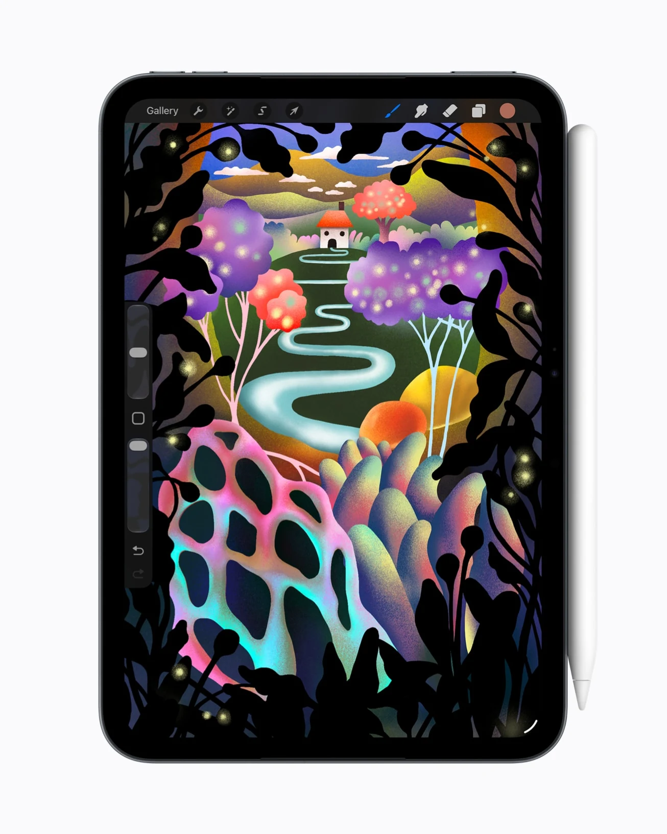 Το iPad mini με το Apple Pencil Pro και την εφαρμογή Procreate