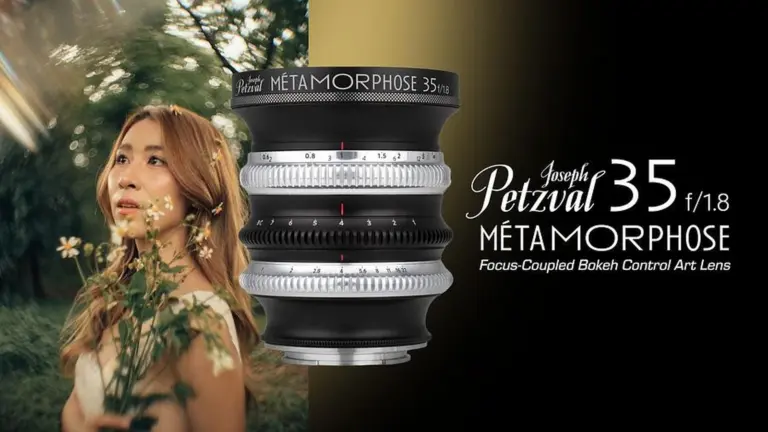 Ο φακός Joseph Petzval Métamorphose 35mm f/1.8 δίπλα σε πορτρέτο με χαρακτηριστικό δημιουργικό bokeh