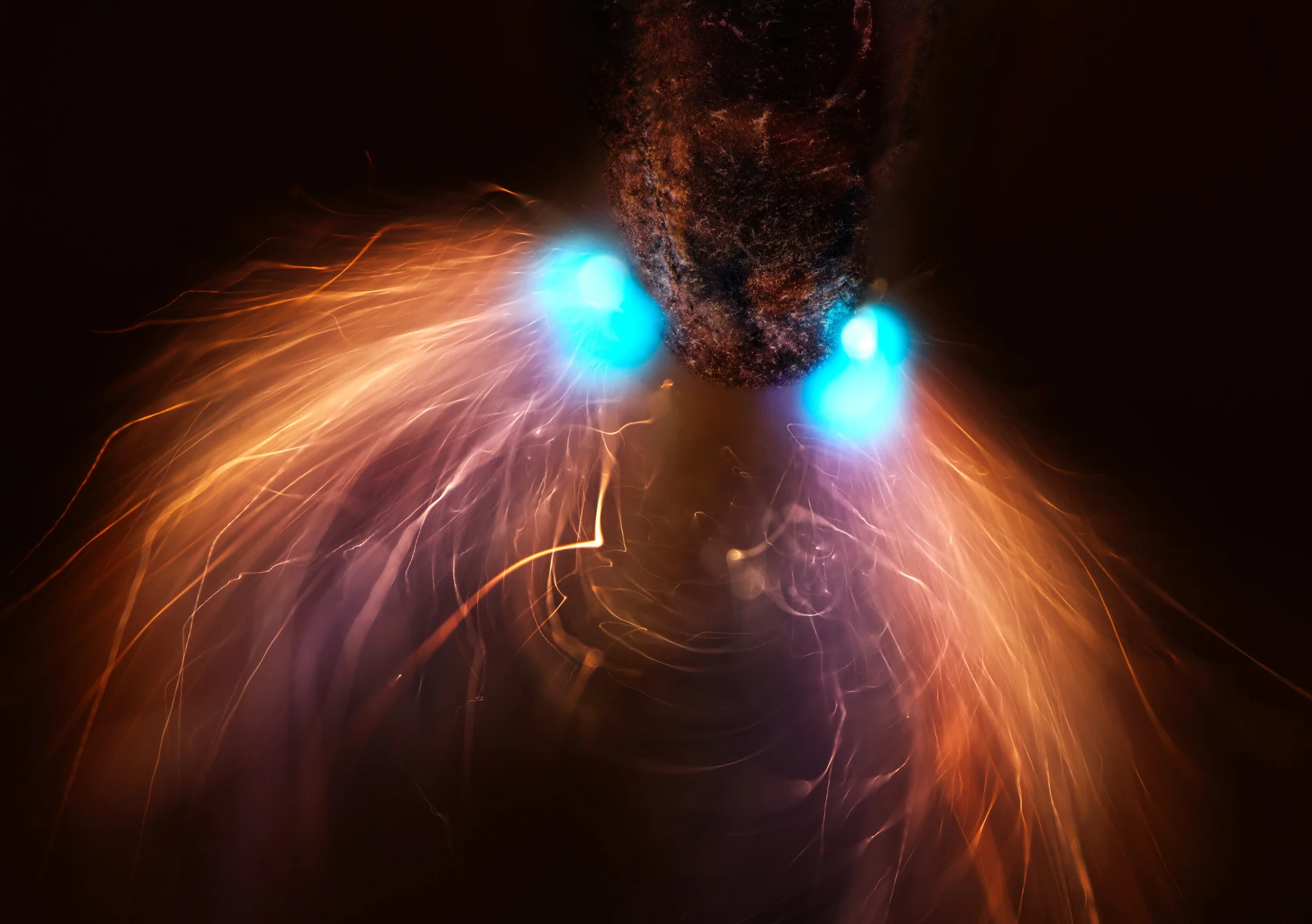 Pencil lead during high-voltage electrical discharge