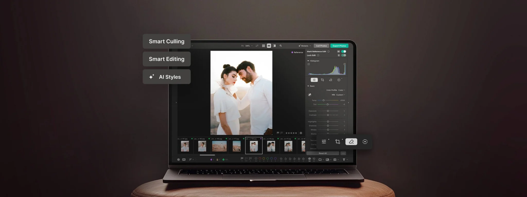 Το Pixieset Photo Editor με Smart Culling, Smart Editing και AI Styles