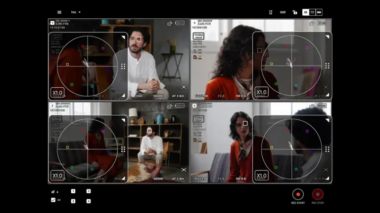 Περιβάλλον Sony Monitor & Control με ζωντανή παρακολούθηση τεσσάρων καμερών σε διάταξη 2 επί 2